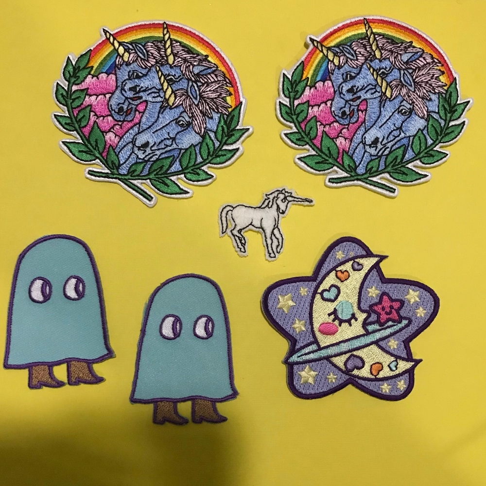 Cute Unicorn Patch Lot, Pastel, Rainbow, Moon